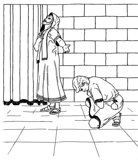 The Pharisee And The Tax Collector Coloring Page Ginailriggs