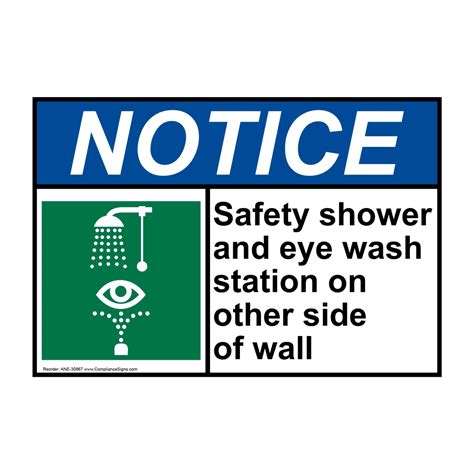 Ansi Safety Shower And Eye Wash Station Sign With Symbol Ane