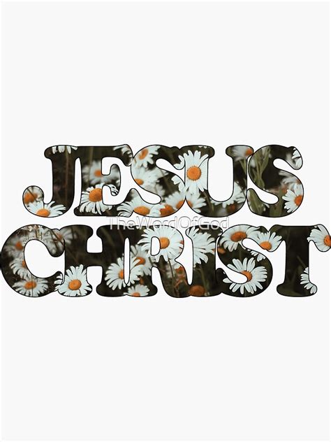 Jesus Christ Colorful Text Sticker For Sale By Thewordofgod Redbubble