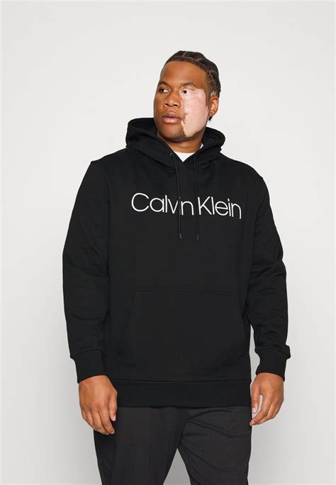 Calvin Klein Logo Hoodie Sweatshirt Blacksvart Zalandono