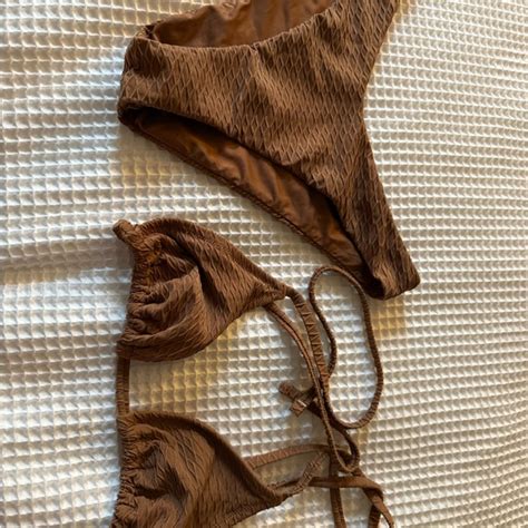 Victoria S Secret Swim Victorias Secret Brown Textured Bikini Set