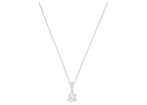 Swarovski Solitaire Pendant White Rhodium Plated Shadesecret