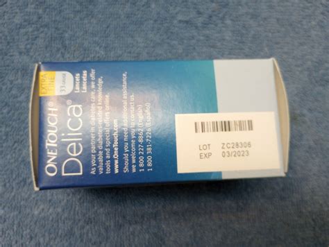 One Touch Delica Lancets Extra Fine Gauge New Sealed Exp