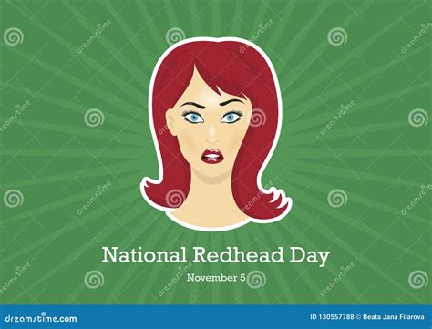 National Redhead Day Vector Stock Vector Illustration Of Event