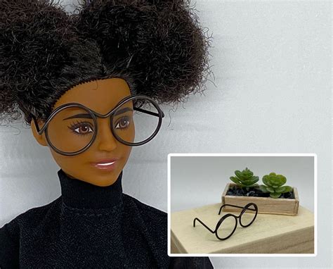 2 Pair Of Black Wire Doll Eyeglasses Adjusts To Fit Barbie Etsy