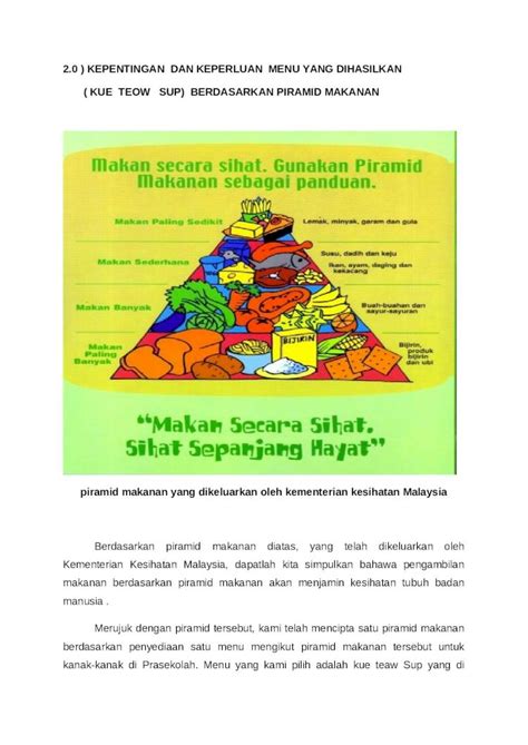 Docx Piramid Makanan Yang Dikeluarkan Oleh Kementerian Kesihatan Malaysia Dokumentips