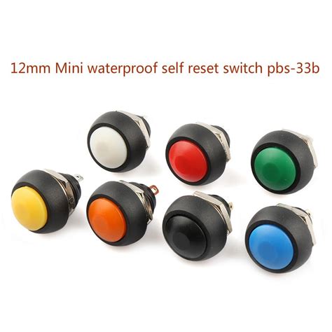 Jual Mini Switch 12mm 12V 1A Waterproof Instantaneous Button Pbs 33b