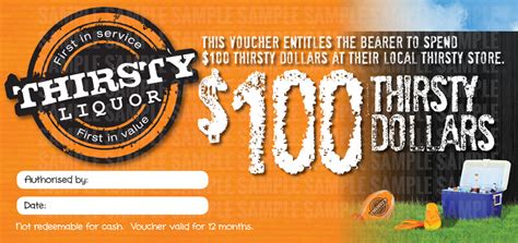 In-Store Gift Voucher $100 – Thirsty Liquor