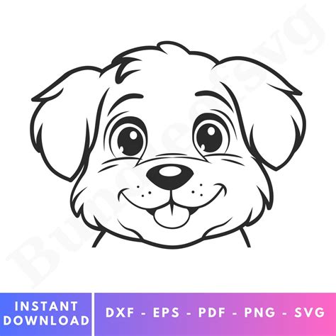 Cute Dog Face Svg Minimalist Dog Face Dog Face Svg Dog Face Png