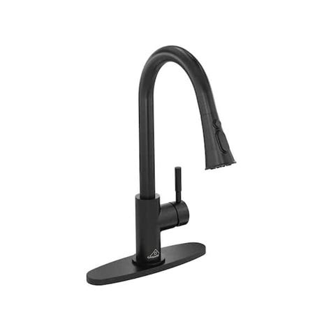 Casainc Single Handle Pull Down Sprayer Kitchen Faucet With Dual Function Sprayer And Deckplate