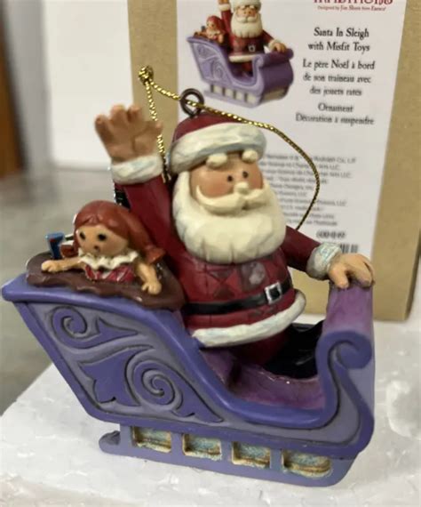 Rare Jim Shore Rudolph The Red Nose Reindeer Santa Sleigh Christmas