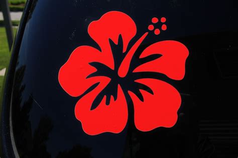 Hibiscus Flower Vinyl Decal Car Window Laptop Quality Etsy