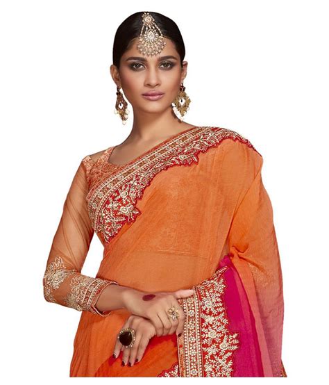 Shree Ganpati Plaza Multicoloured Chiffon Saree Buy Shree Ganpati