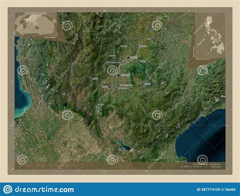 Nueva Vizcaya Philippines High Res Satellite Labelled Points Stock