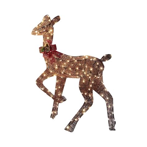 Lighted Christmas Reindeer Sleigh Outdoor Yard Decoration 60 Lights