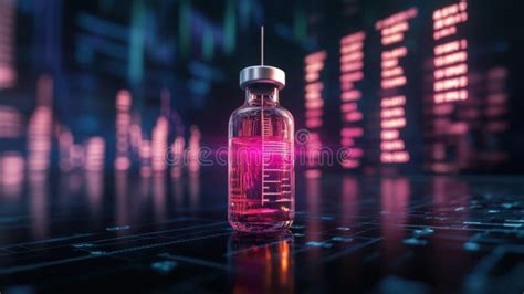Futuristic Medical Breakthrough Concept with Glowing Vaccine Vial in ...