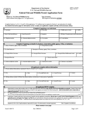 Fillable Online Reginfo Federal Fish And Wildlife Permit Application