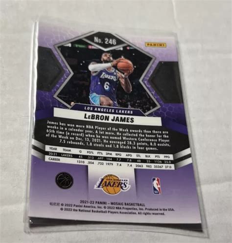 CARTE PANINI MOSAIC LeBron James National Pride 246 Los Angeles Lakers