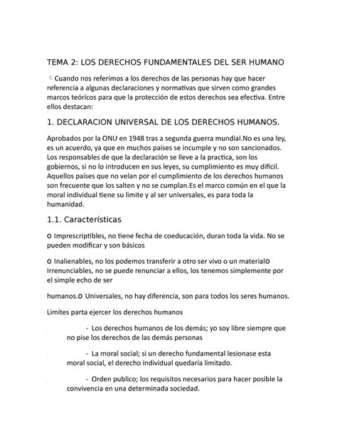 Legislacion Y Etica Profesional Tema Los Derechos Fundamentales