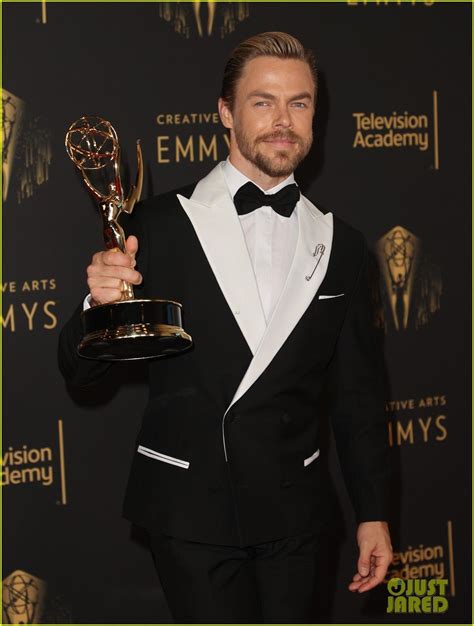 Derek Hough Leaps Into The Air After Third Emmy Win At Creative Arts