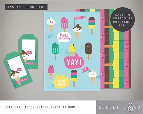 Ice Cream Party Printables Full Pack Editable Collette And Co®