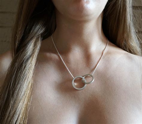 Chunky Linked Circle Necklace Handmade Sterling Silver Two Etsy 日本