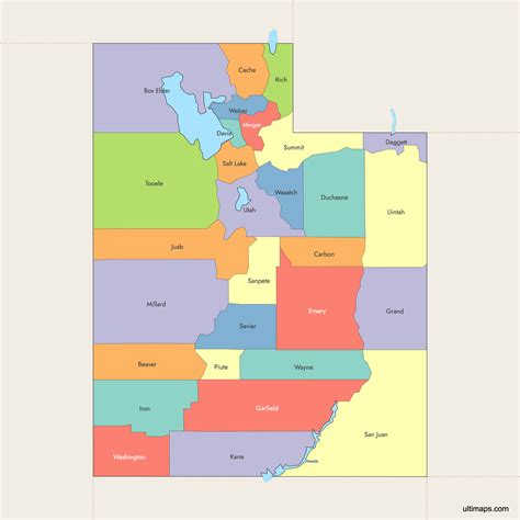 Map of Utah Counties | Explore, Download & Create Your Own — Ultimaps