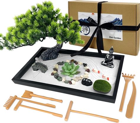 Jardin zen Icnbuys avec lot d accessoires et outils pour réaliser votre