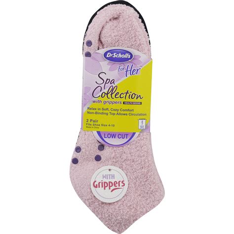 Womens Low Cut Spa Socks With Grippers 2 Pack