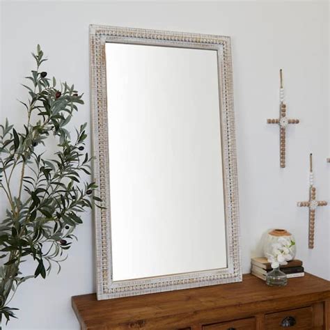 Litton Lane In X In Carved Beaded Rectangle Framed White Wall