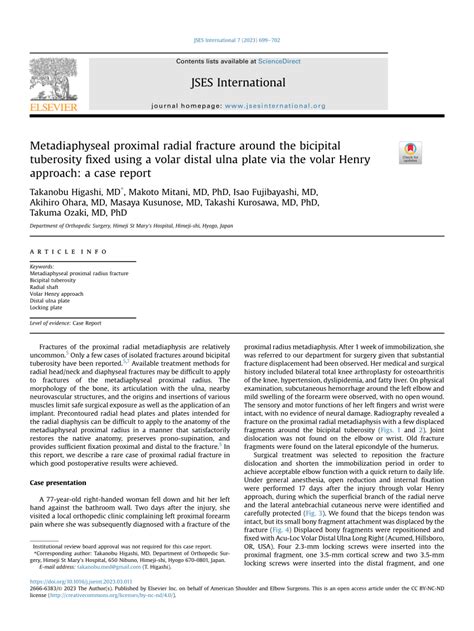 PDF Metadiaphyseal Proximal Radial Fracture Around The Bicipital