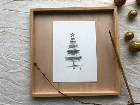 Handgemalte Weihnachtskarte Aquarell Postkarte Din A Etsy De