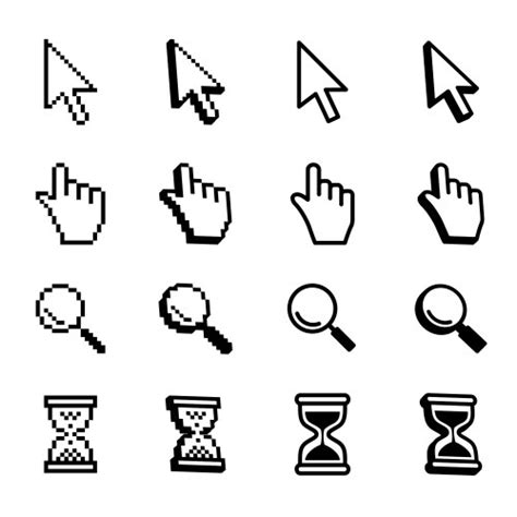 Set Of Different Mouse Cursors Royalty Free Vector Image