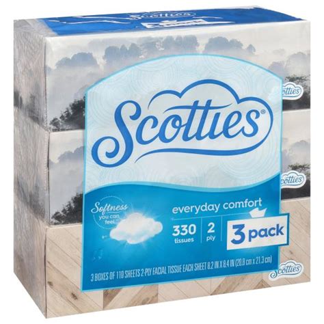 Scotties Facial Tissue 2 Ply 3 Pack Everyday Comfort Publix Super