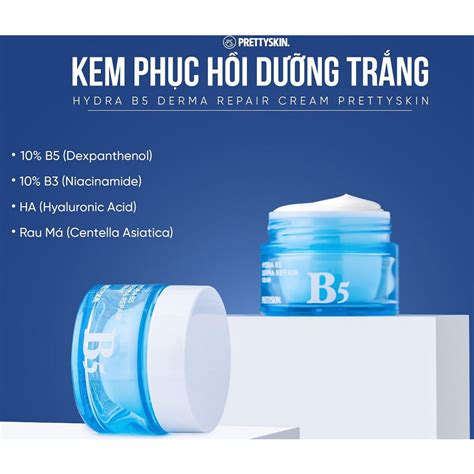 Kem dưỡng phục hồi dưỡng trắng Hydra B5 Derma Repair Cream Pretty Skin