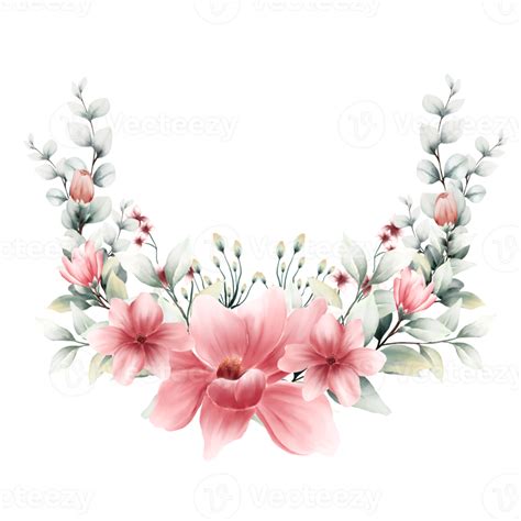 Watercolor Floral Wreath 11660300 PNG