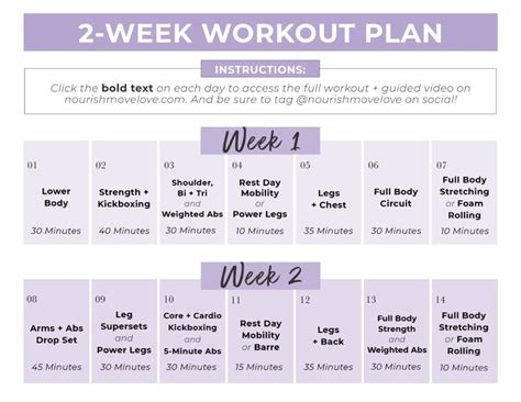 Free Full Body Workout Plan Pdf 2 Week Plan Nourish Move Love