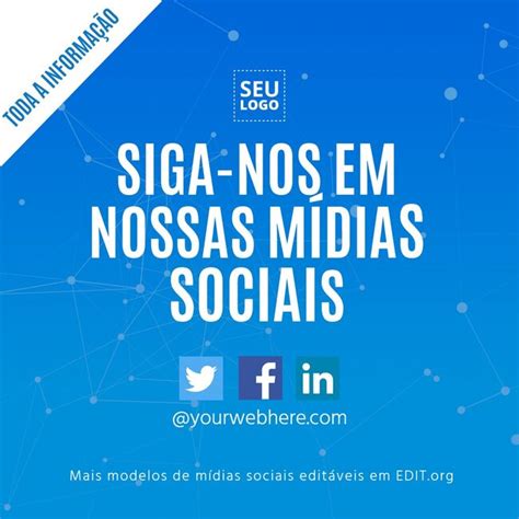 Modelos Personaliz Veis De Siga Nos Nas Redes Sociais