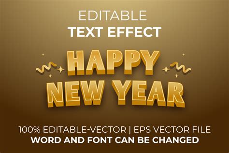 Happy New Year text effect, easy to edit 9796608 Vector Art at Vecteezy