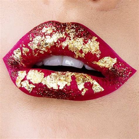 21 Ideas On How To Use A Gold Glitter In Makeup ★ Lip Makeup Ideas With Gold Glitter