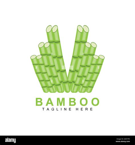 Dise O Del Logotipo De Bamb Vector De Rbol Verde Panda Food