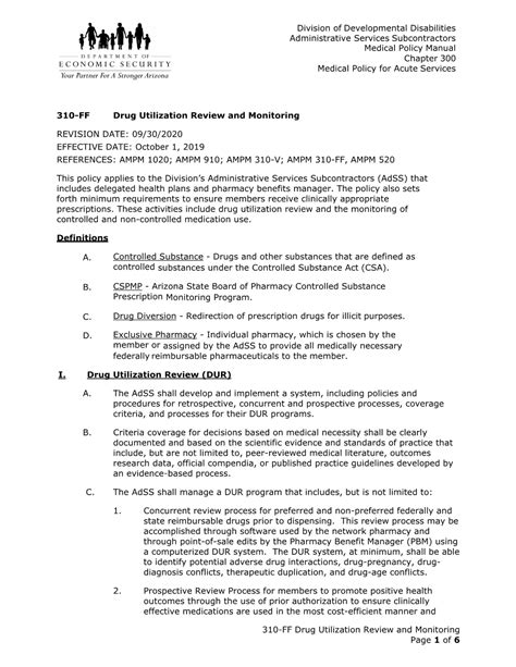 Adss Medical Manual Chapter 310 Ff Drug Utilization Review And