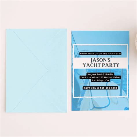 Yacht Party Invitation Template - Boat Party Invitation - Yacht ...