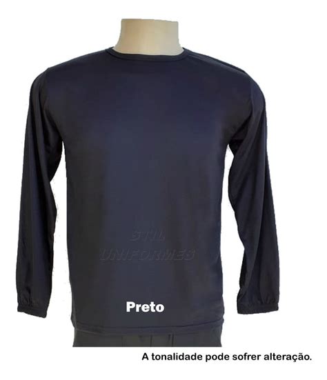 Camiseta Manga Longa Malha Fria Pv Uniforme El Stico Punho Mercadolivre