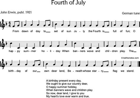 Fourth of July - Beth's Notes