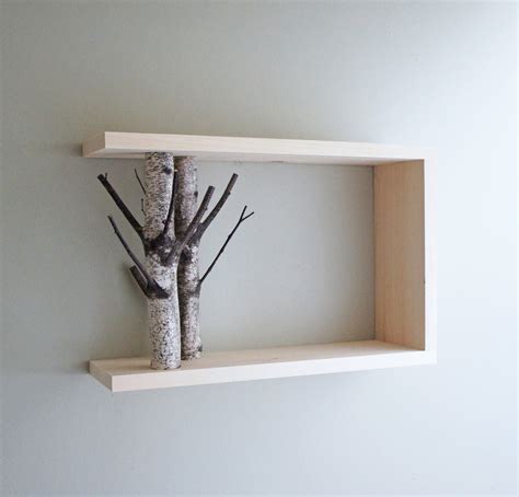 White Birch Forest Wall Art Shelf 18x12 Birch Branch Etsy