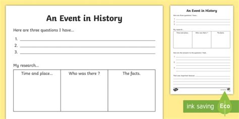 History Event Writing Frame Teacher Made