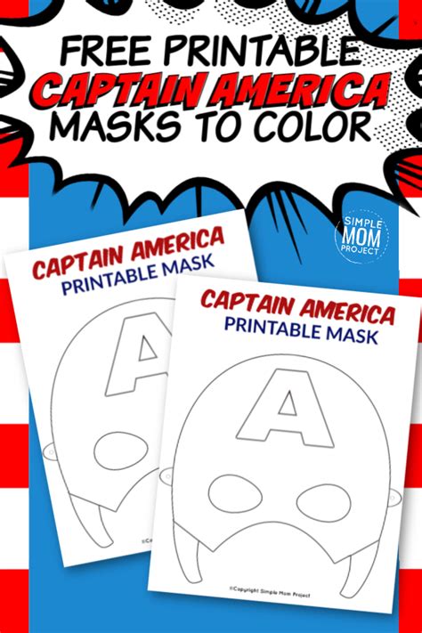 Free Printable Captain America Mask Template Captain America Mask Captain America Party