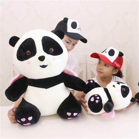 Panda Soft Toy Cute Panda Plush With Pink Angel Wings