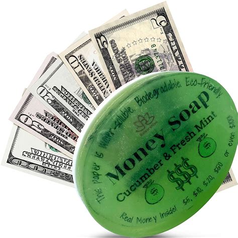 Handmade Money Soap Bar With Real Cash Inside Shea Butter Cucumber